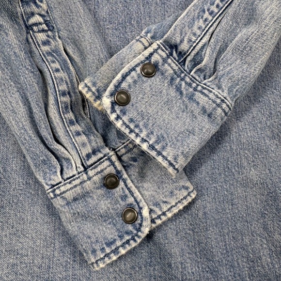 Levis Justin Timberlake Fresh Leaves Denim Western Zip Hooded Shirt Jacket Small - Picture 7 of 8